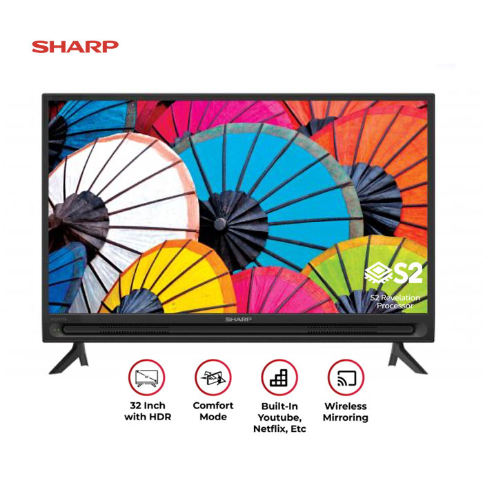 Sharp LED TV 2K HDR New EasySmart 32 Inch - 2T-C32DF1I | 2T-C32DF1i